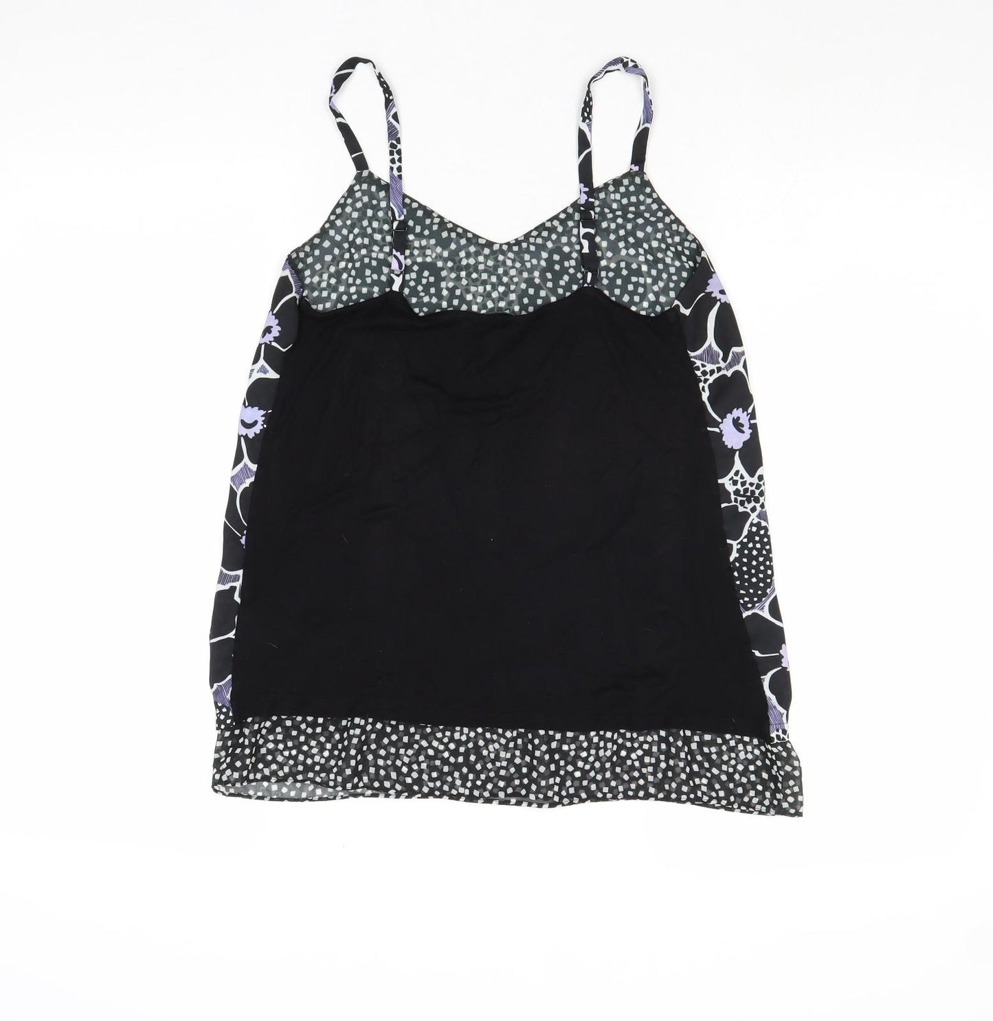 Warehouse Womens Multicoloured Floral Polyester Basic Tank Size 8 V-Neck