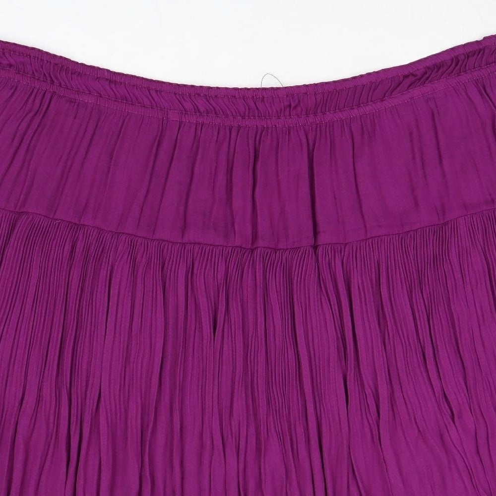 Marks and Spencer Womens Purple Polyester Peasant Skirt Size 24