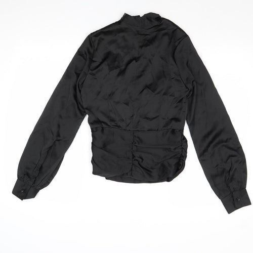 I SAW IT FIRST Womens Black Polyester Basic Blouse Size 8 V-Neck