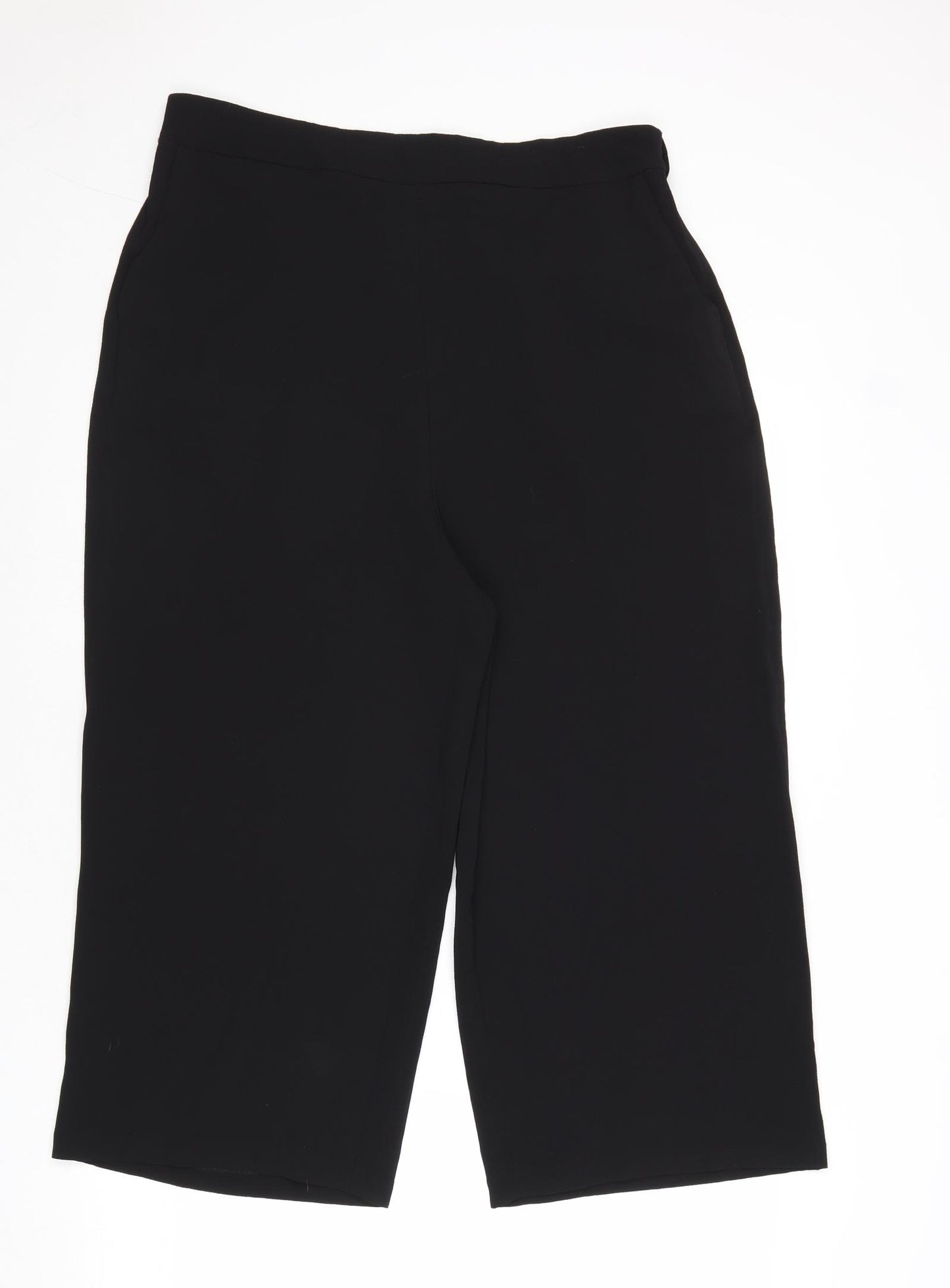 M&Co Womens Black Polyester Trousers Size 14 Regular
