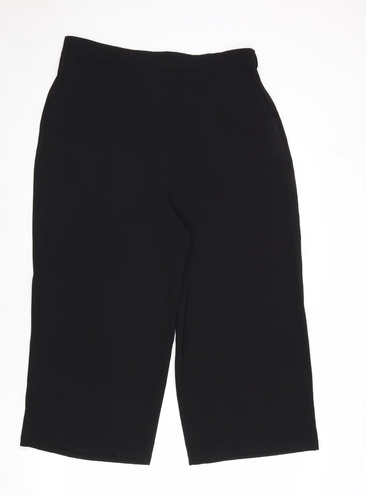 M&Co Womens Black Polyester Trousers Size 14 Regular