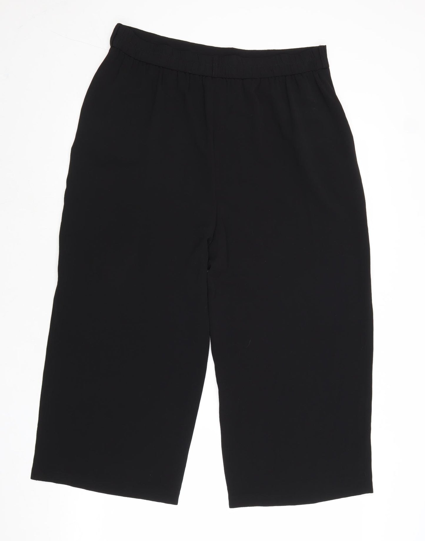 M&Co Womens Black Polyester Trousers Size 14 Regular