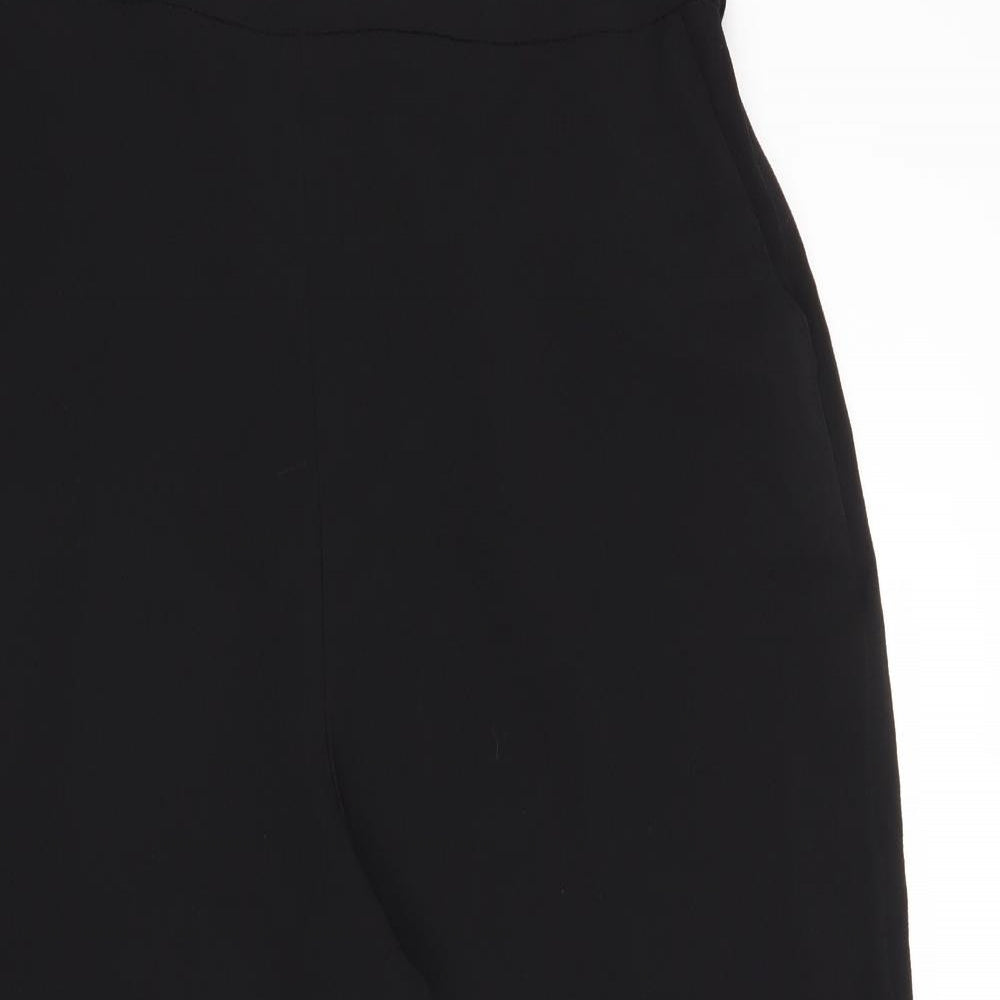 M&Co Womens Black Polyester Trousers Size 14 Regular