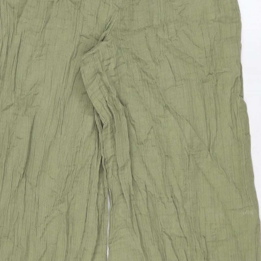 Per Una Womens Green Cotton Trousers Size 12 Regular
