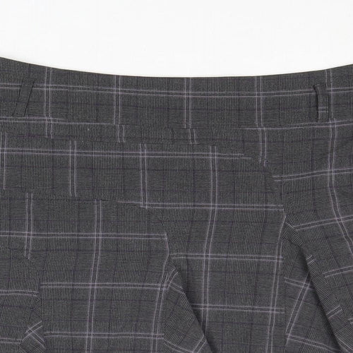 NEXT Womens Grey Plaid Polyester Skater Skirt Size 16 Zip