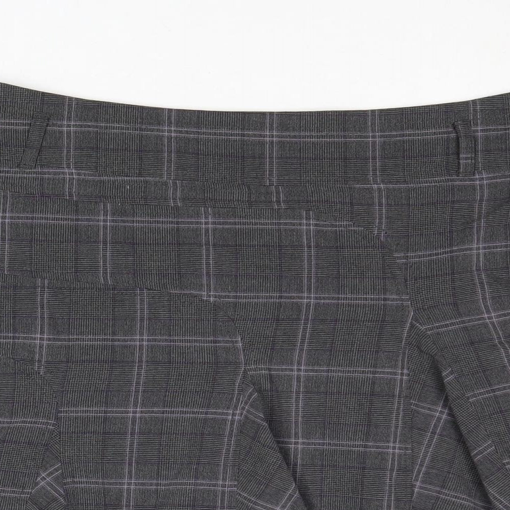 NEXT Womens Grey Plaid Polyester Skater Skirt Size 16 Zip