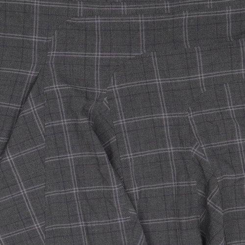NEXT Womens Grey Plaid Polyester Skater Skirt Size 16 Zip