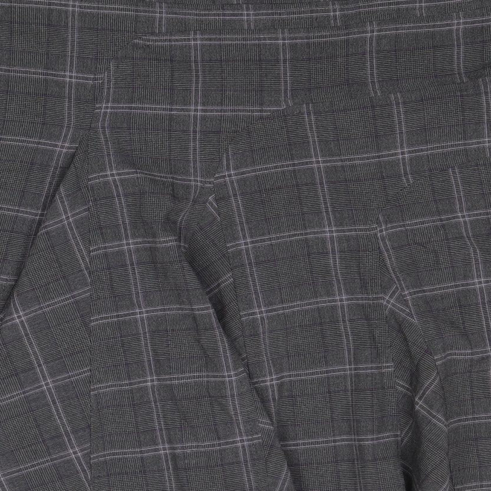 NEXT Womens Grey Plaid Polyester Skater Skirt Size 16 Zip