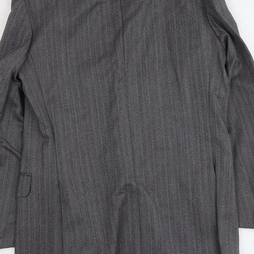 James Barry Mens Grey Striped Wool Jacket Suit Jacket Size M Regular
