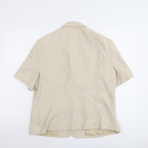 Debenhams Womens Beige Linen Jacket Blazer Size 16