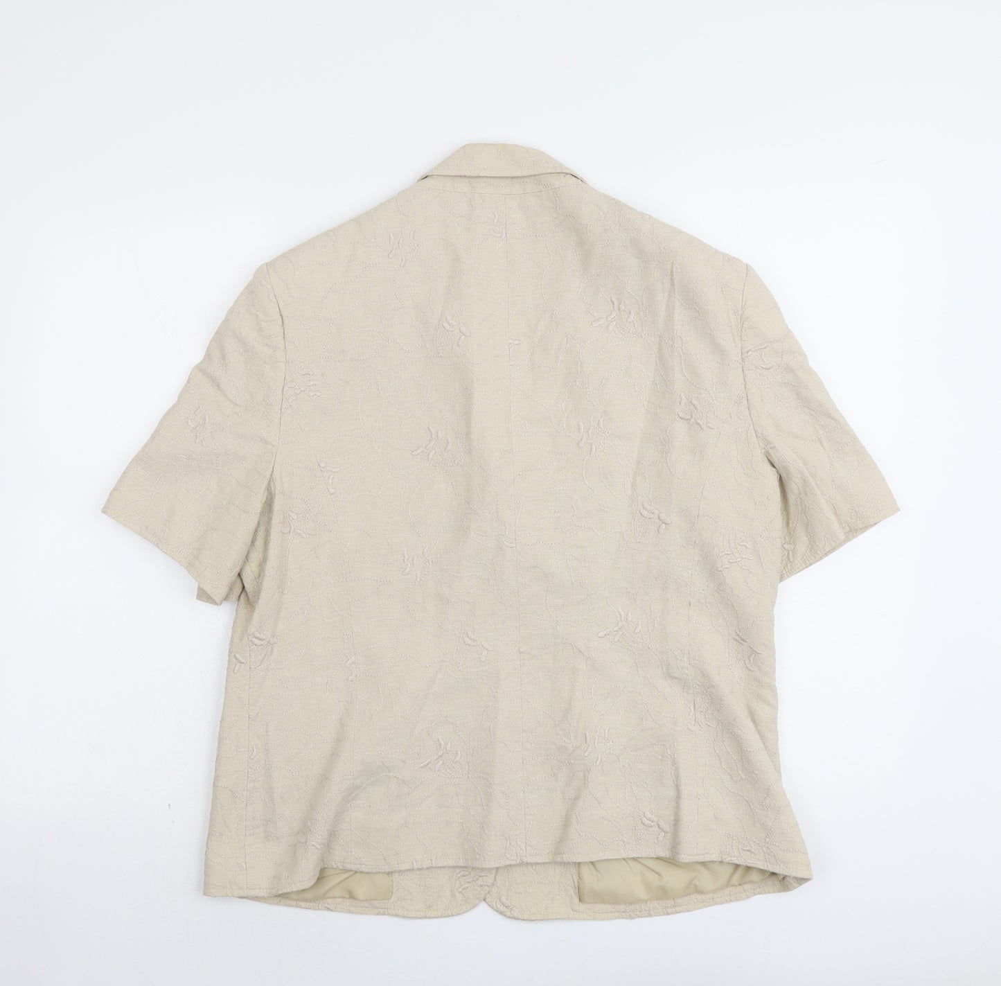 Debenhams Womens Beige Linen Jacket Blazer Size 16