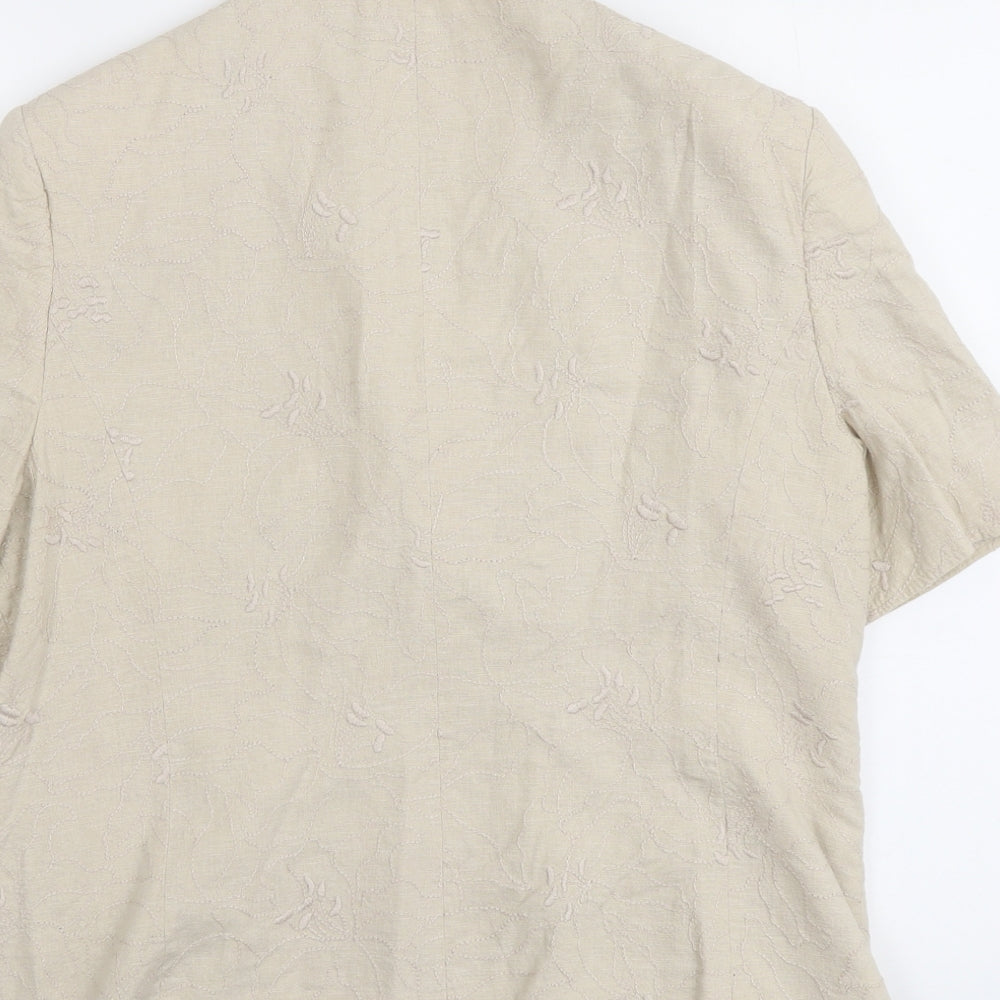 Debenhams Womens Beige Linen Jacket Blazer Size 16