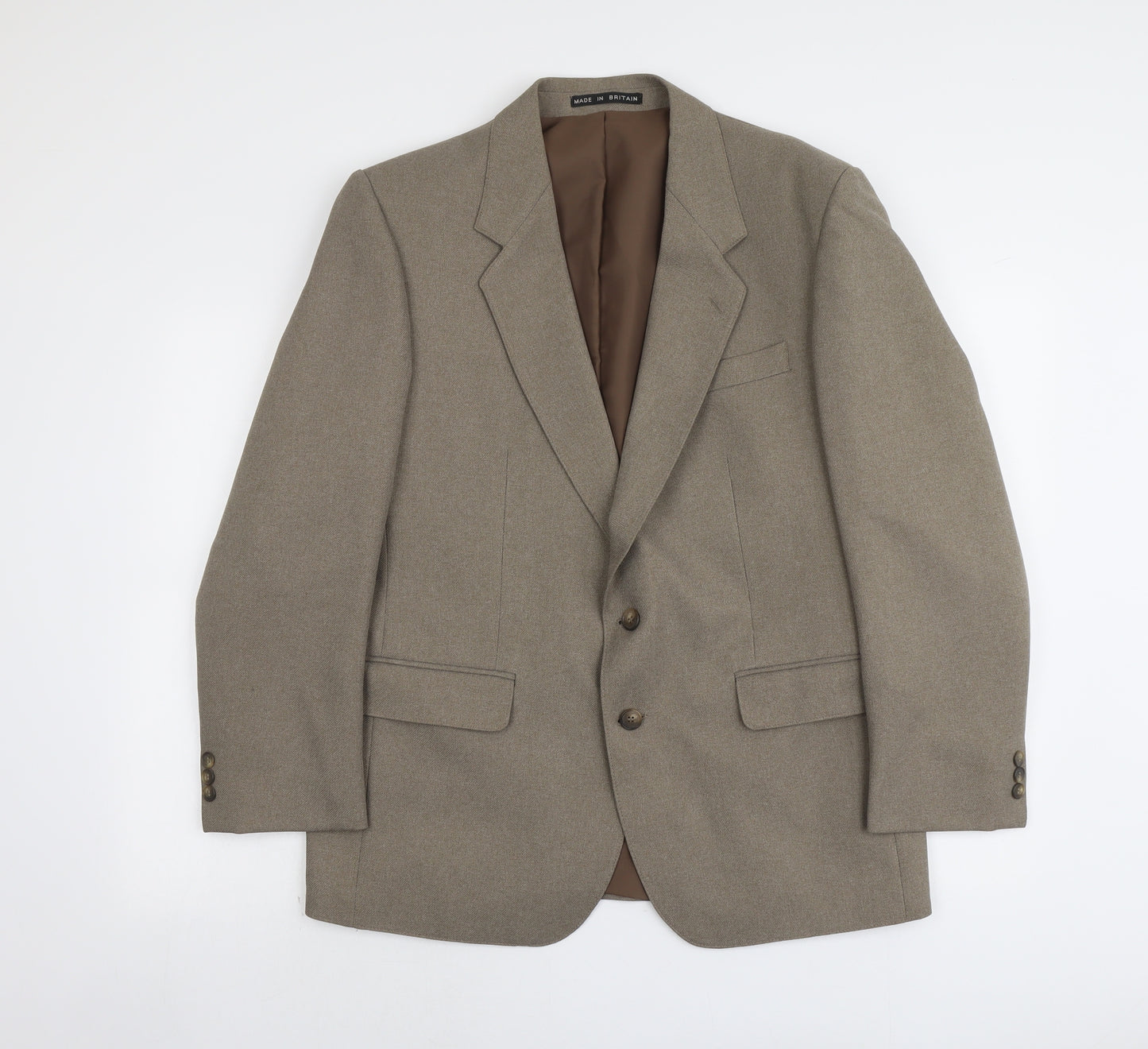 Hodges Mens Beige Polyester Jacket Suit Jacket Size 42 Regular