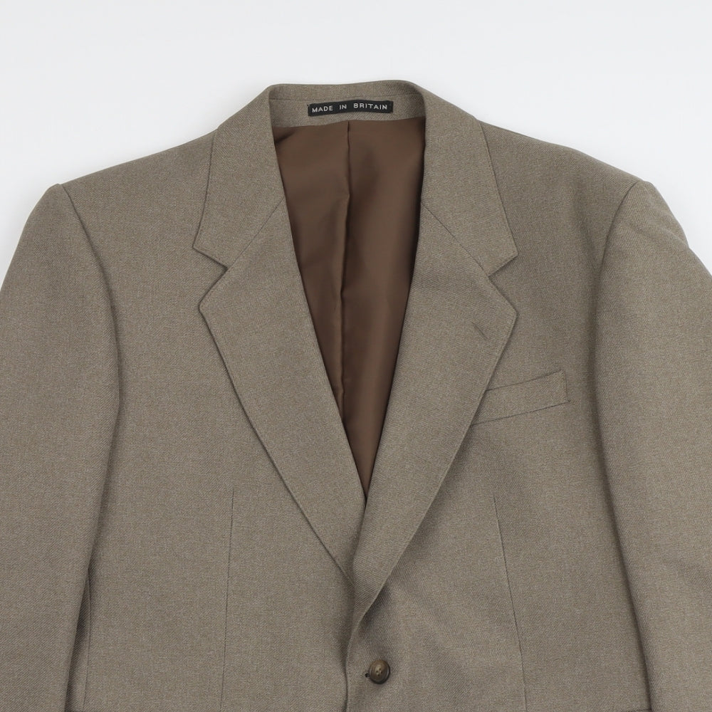 Hodges Mens Beige Polyester Jacket Suit Jacket Size 42 Regular