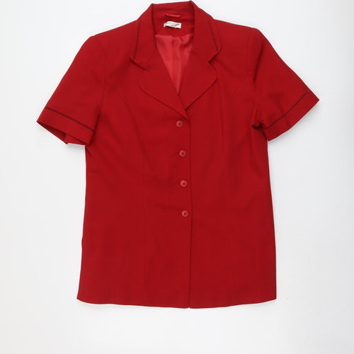 Bonmarché Womens Red Polyester Jacket Blazer Size 16