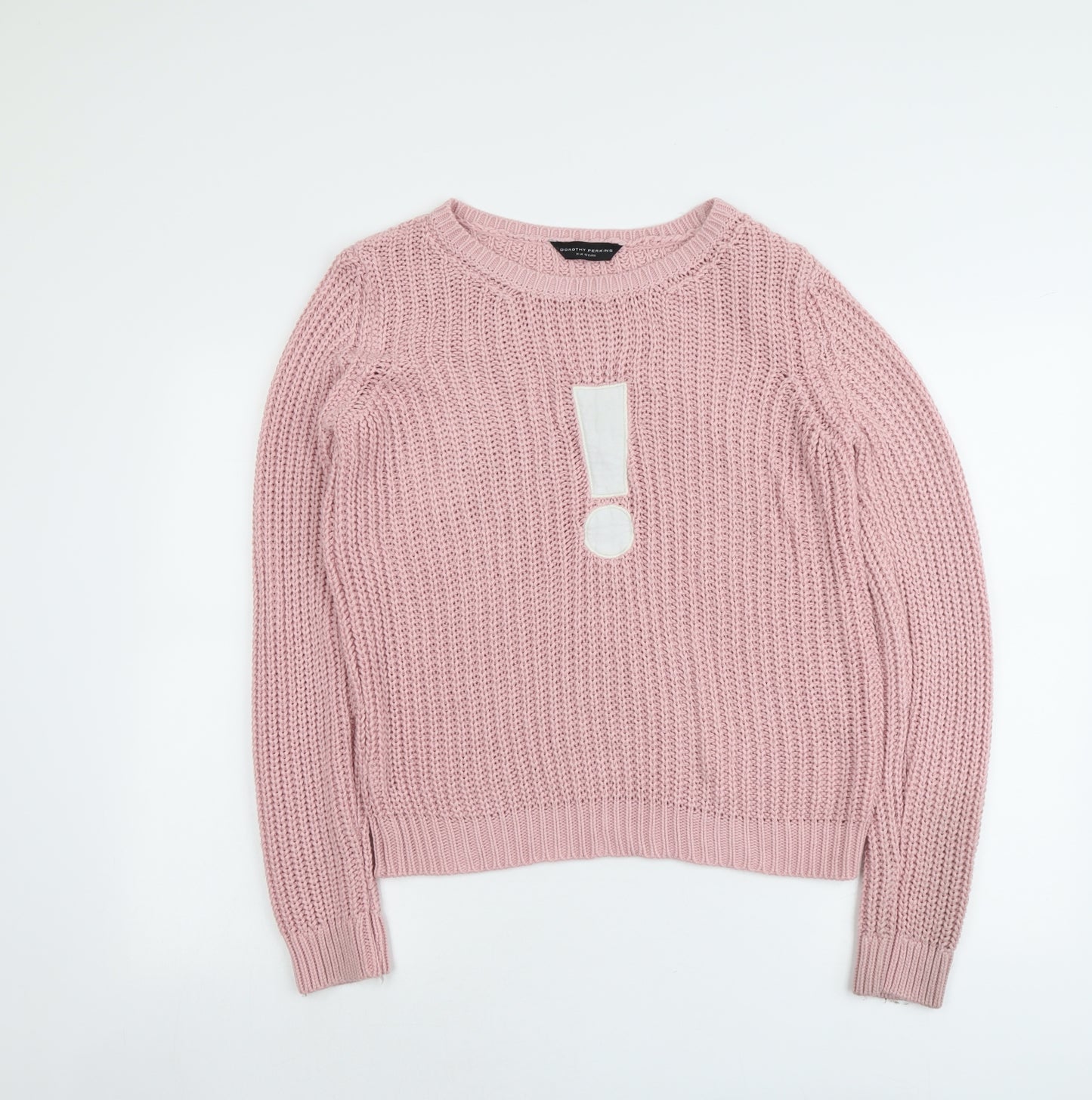 Dorothy Perkins Womens Pink Round Neck Acrylic Pullover Jumper Size 14 - Exclamation