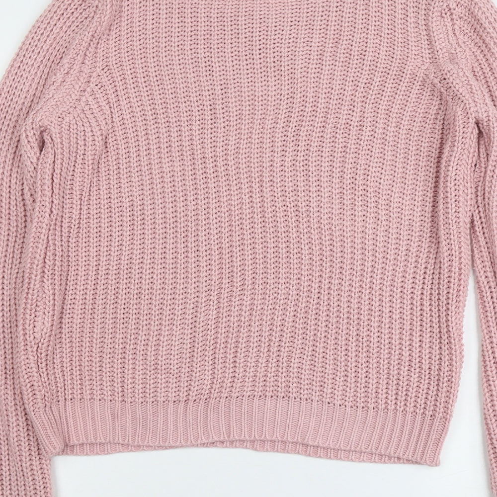 Dorothy Perkins Womens Pink Round Neck Acrylic Pullover Jumper Size 14 - Exclamation