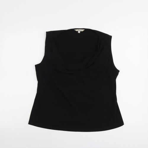 J. Taylor Womens Black Polyester Basic Tank Size 18 Cowl Neck