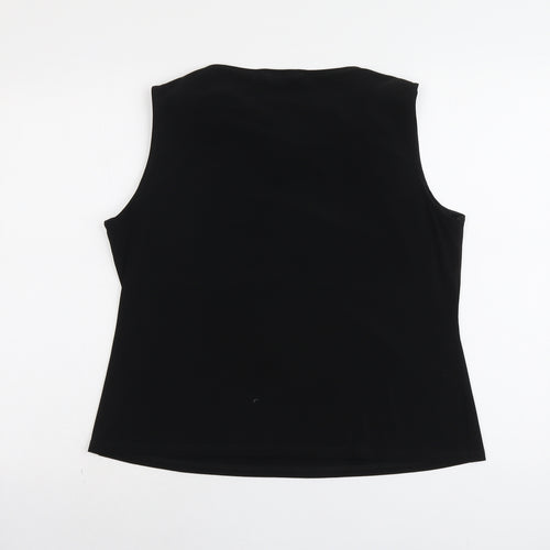 J. Taylor Womens Black Polyester Basic Tank Size 18 Cowl Neck