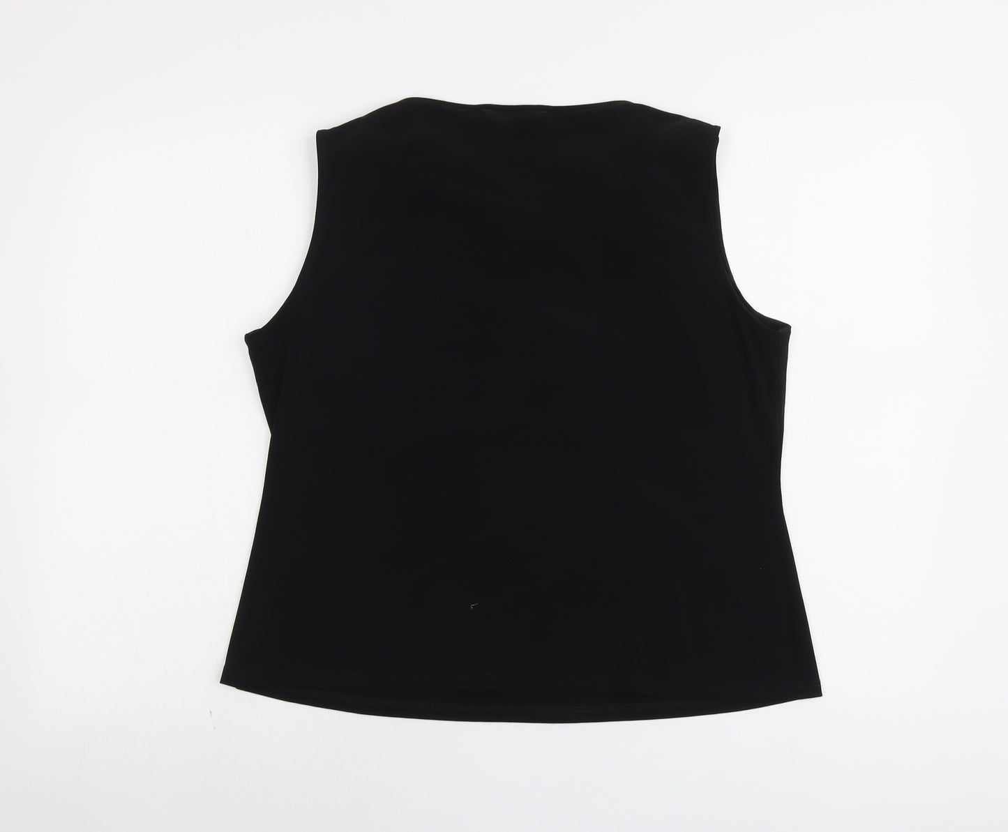 J. Taylor Womens Black Polyester Basic Tank Size 18 Cowl Neck