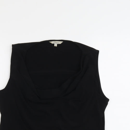 J. Taylor Womens Black Polyester Basic Tank Size 18 Cowl Neck