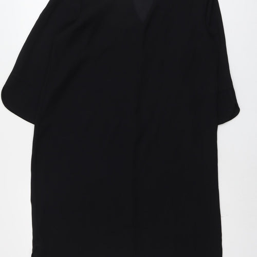 Marks and Spencer Womens Black Polyester Shift Size 12 Round Neck Pullover