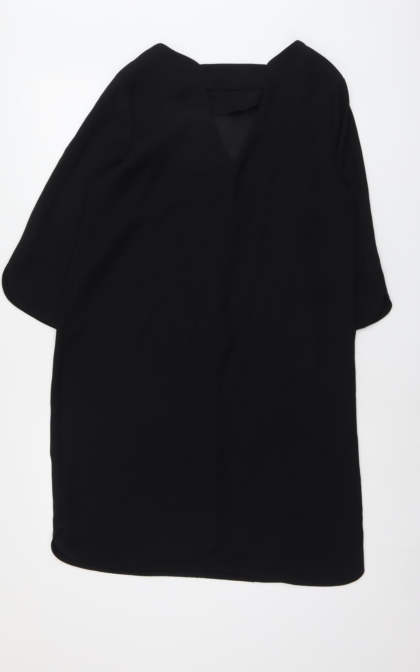 Marks and Spencer Womens Black Polyester Shift Size 12 Round Neck Pullover