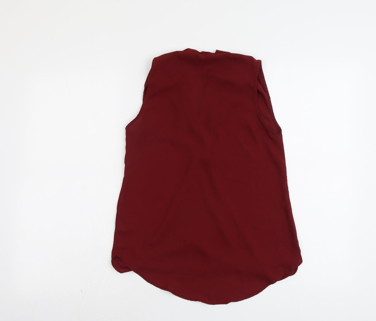 New Look Womens Red Polyester Basic Tank Size 6 V-Neck