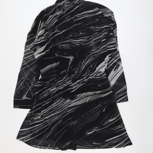 Religion Womens Black Geometric Polyester Skater Dress Size XL V-Neck Pullover
