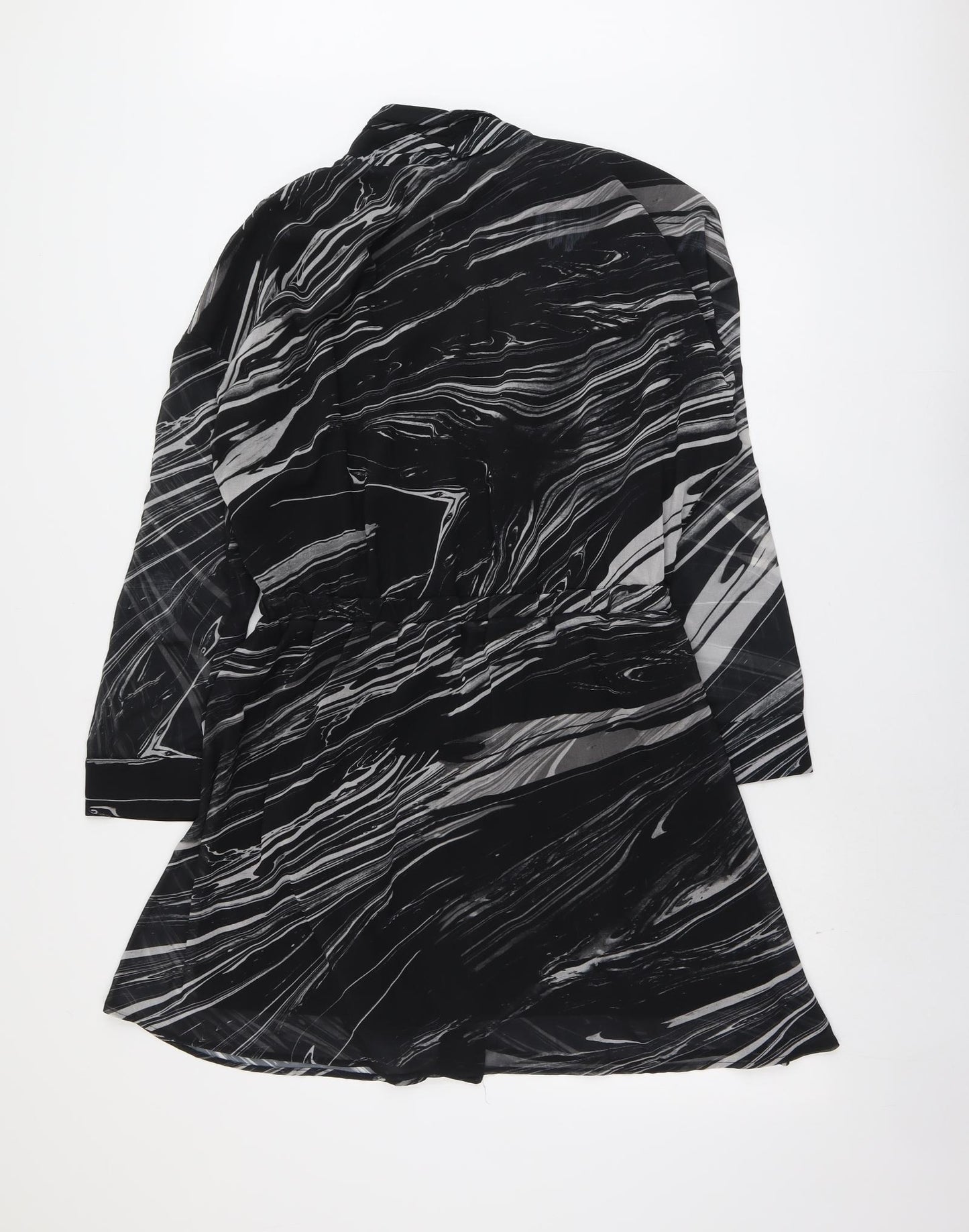 Religion Womens Black Geometric Polyester Skater Dress Size XL V-Neck Pullover