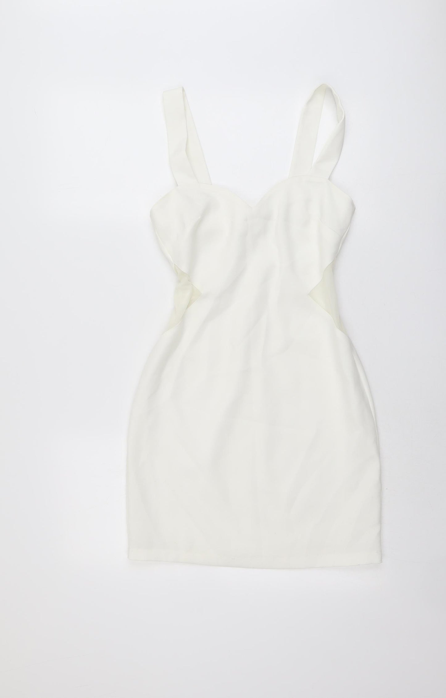 Arrogant Cat Womens Ivory Polyester Bodycon Size 8 Sweetheart Zip
