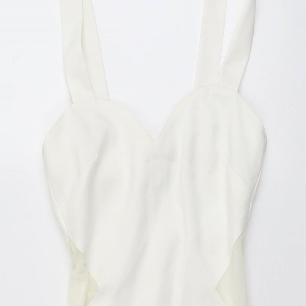 Arrogant Cat Womens Ivory Polyester Bodycon Size 8 Sweetheart Zip