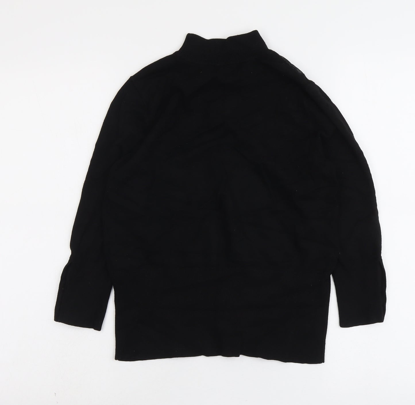 Star Womens Black High Neck Viscose Pullover Jumper Size 12
