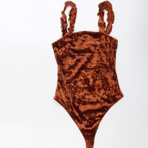 Urban Outfitters Womens Brown Polyester Bodysuit One-Piece Size S Pullover
