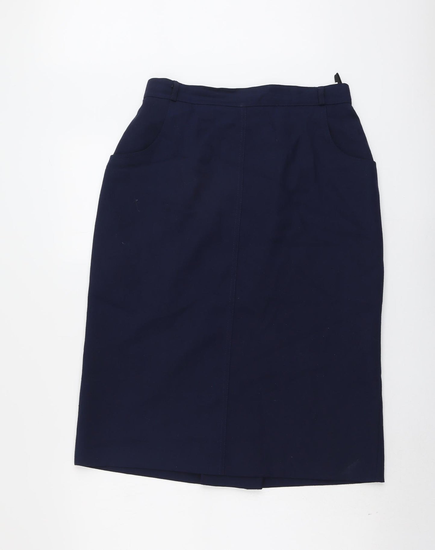 Marks and Spencer Womens Blue Polyester A-Line Skirt Size 16 Zip