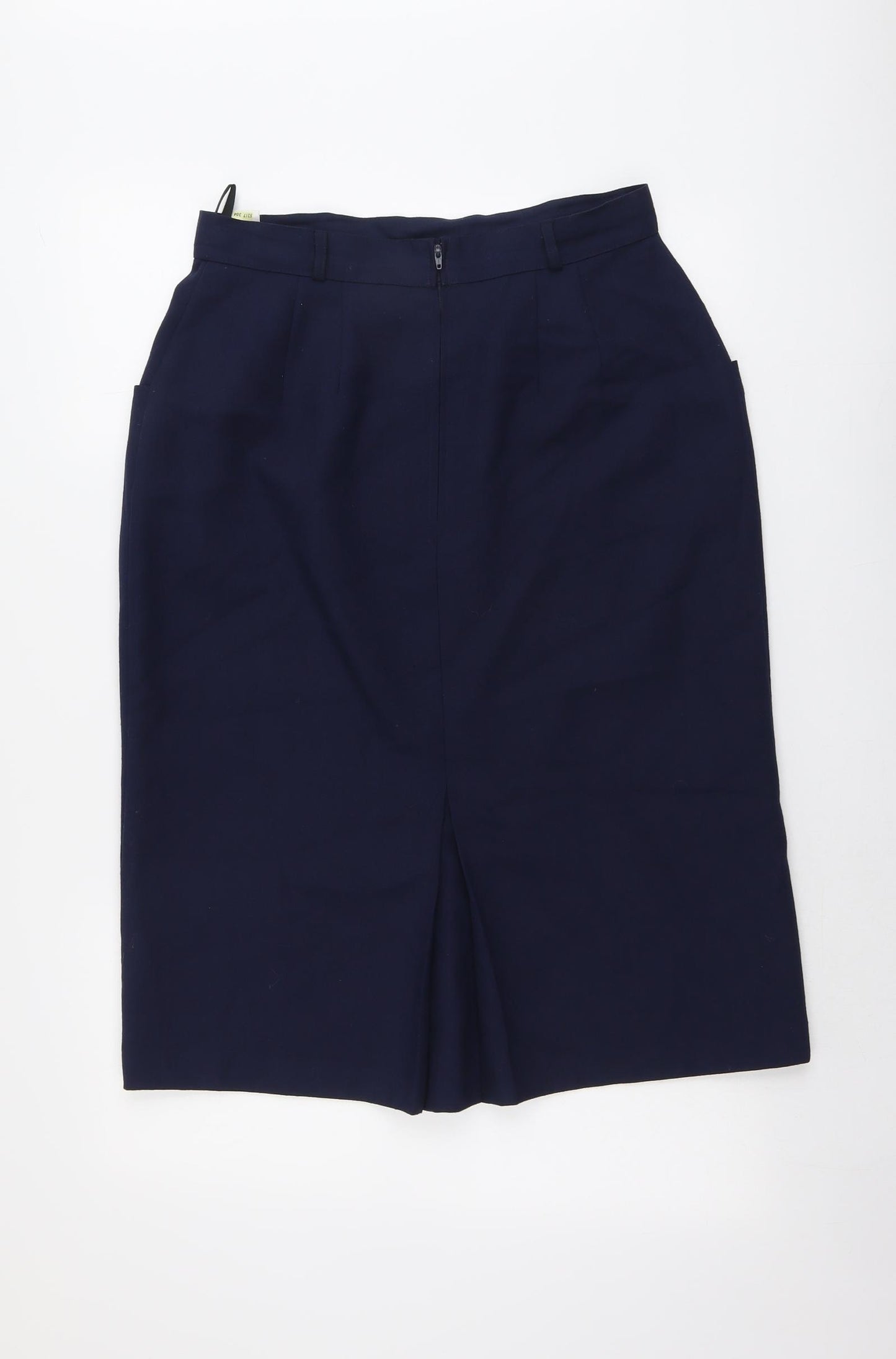 Marks and Spencer Womens Blue Polyester A-Line Skirt Size 16 Zip