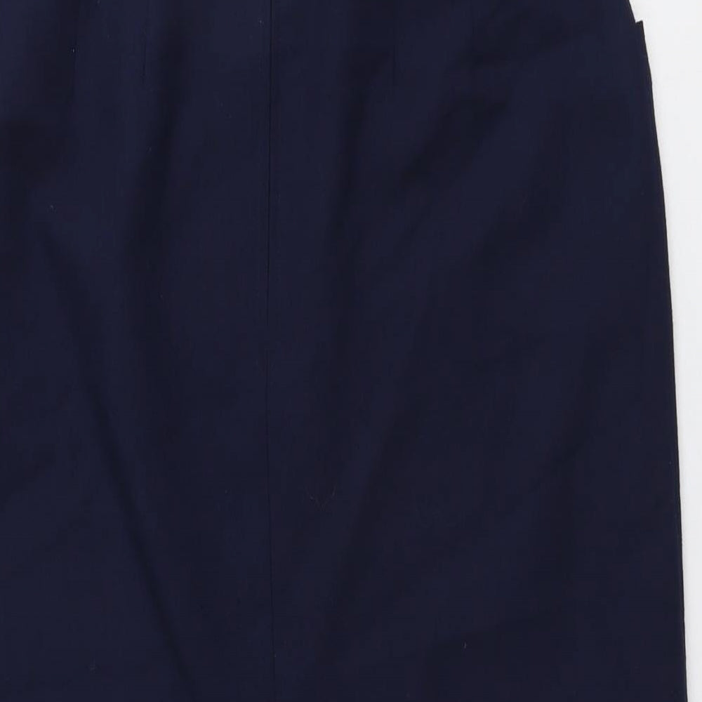 Marks and Spencer Womens Blue Polyester A-Line Skirt Size 16 Zip