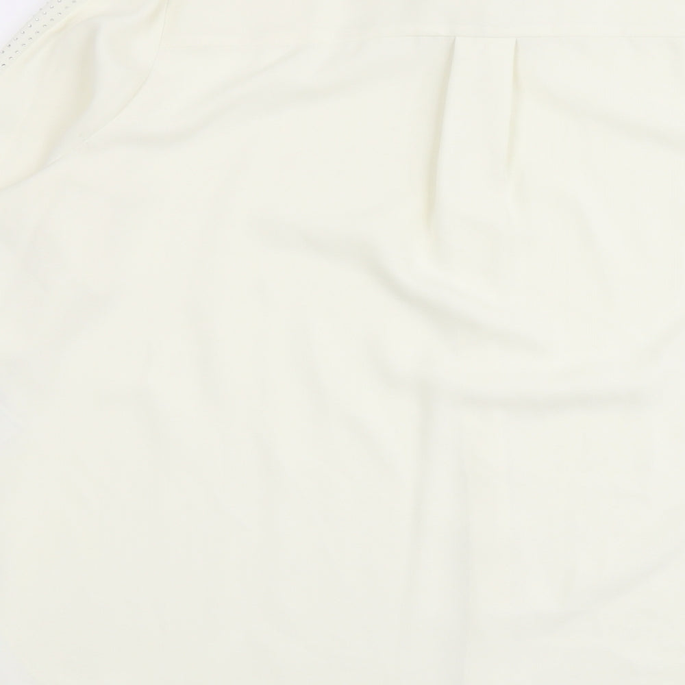 Marks and Spencer Womens Ivory Polyester Basic Button-Up Size 18 Collared