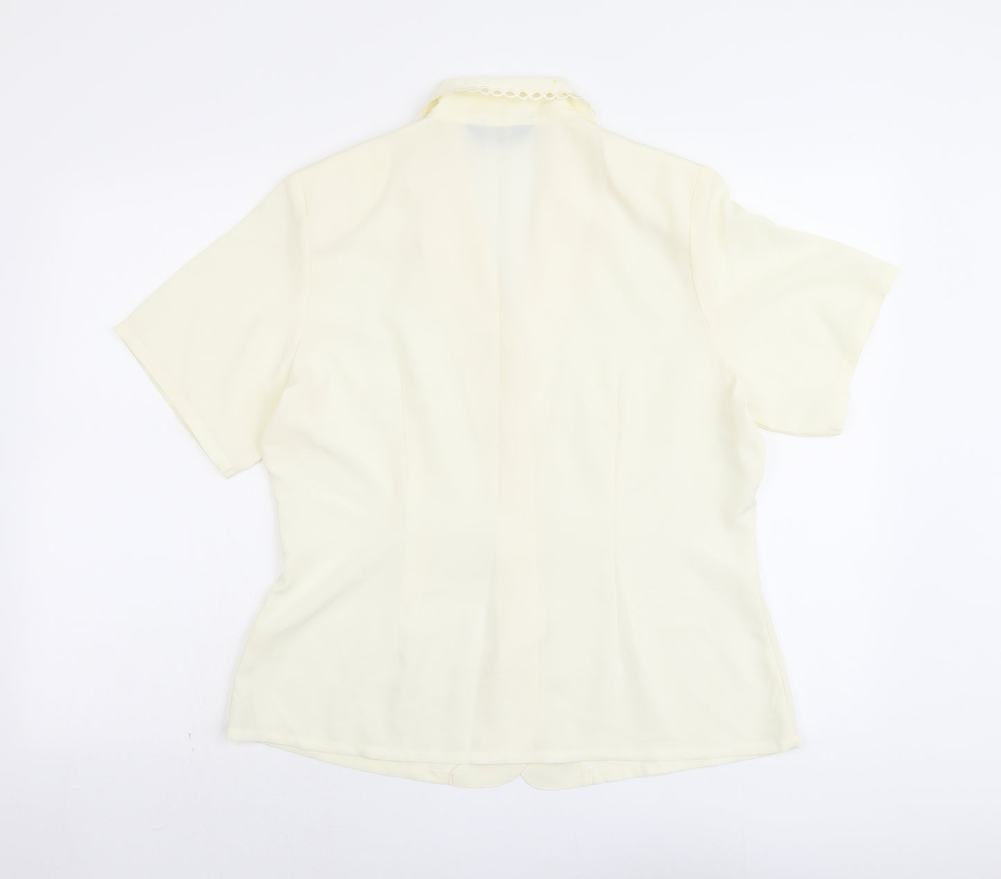 Debenhams Womens Ivory Polyester Basic Button-Up Size 16 Collared