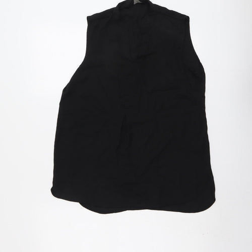 Dorothy Perkins Womens Black Polyester Basic Tank Size 10 V-Neck