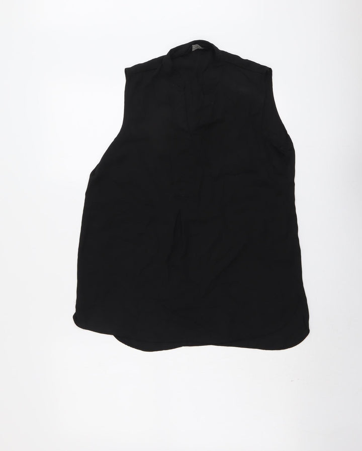 Dorothy Perkins Womens Black Polyester Basic Tank Size 10 V-Neck