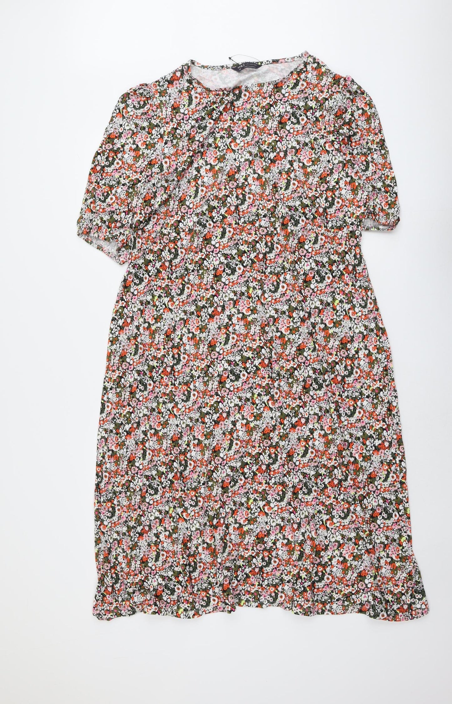 Marks and Spencer Womens Multicoloured Floral Viscose Trapeze & Swing Size 20 Round Neck Pullover