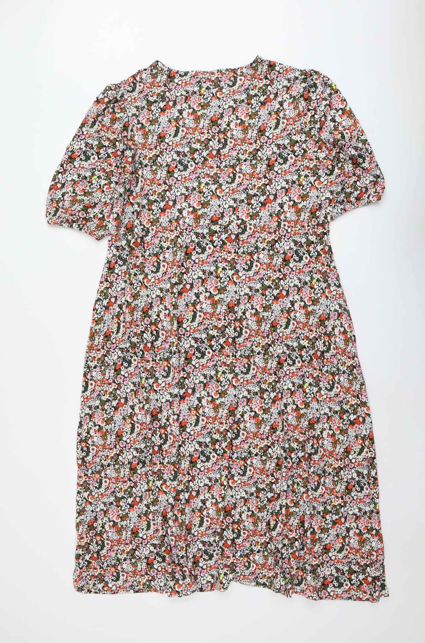 Marks and Spencer Womens Multicoloured Floral Viscose Trapeze & Swing Size 20 Round Neck Pullover