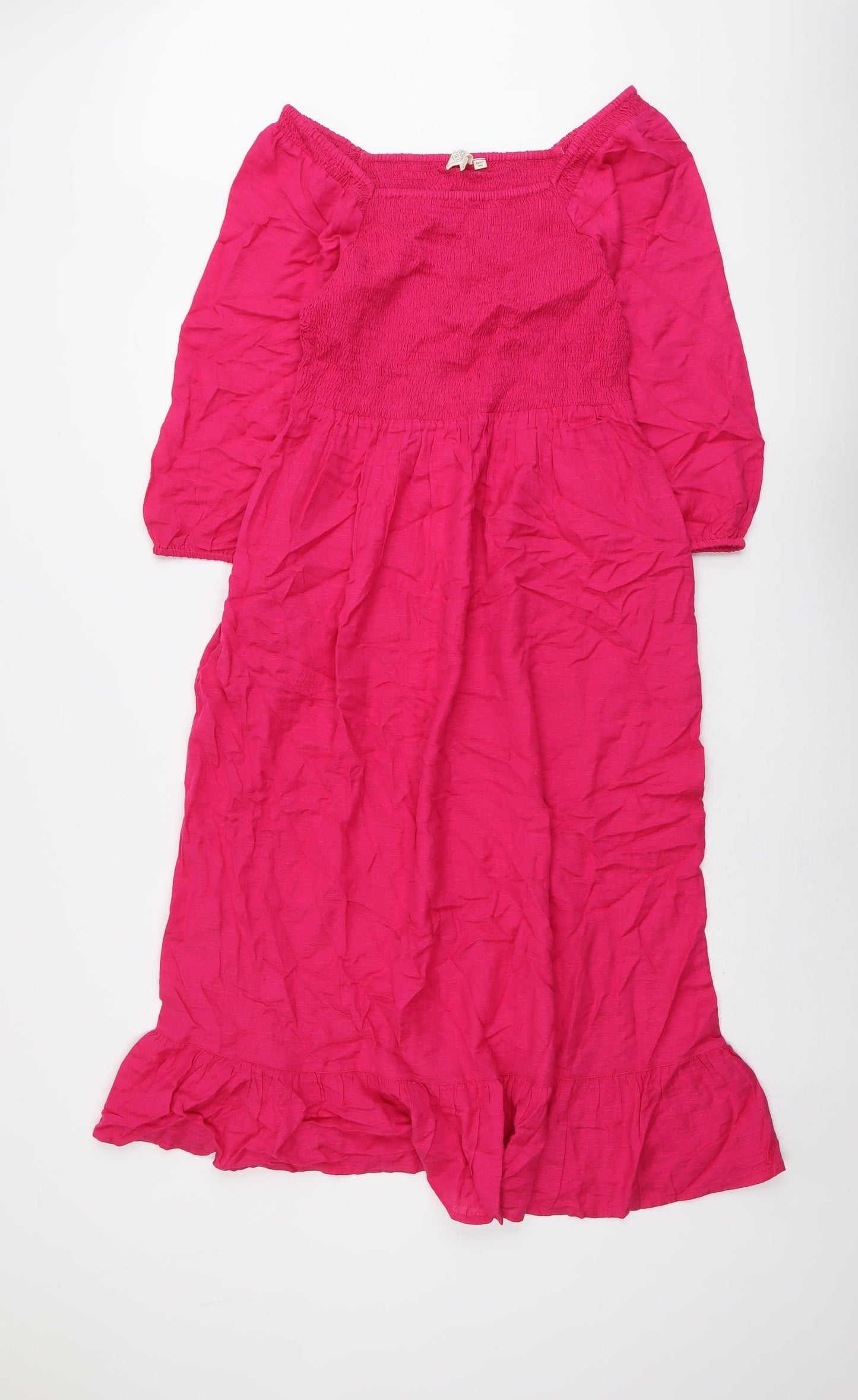 Fat Face Womens Pink Viscose Trapeze & Swing Size 12 Scoop Neck Pullover