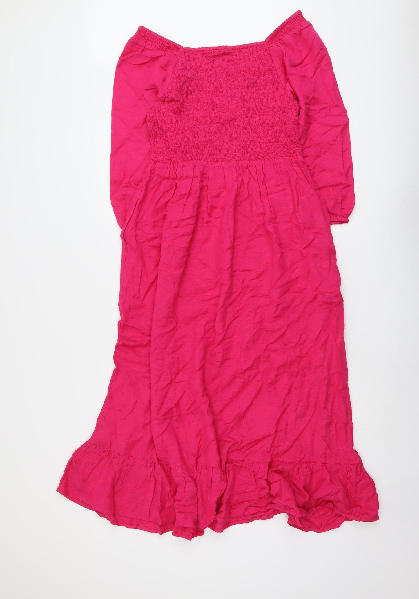 Fat Face Womens Pink Viscose Trapeze & Swing Size 12 Scoop Neck Pullover
