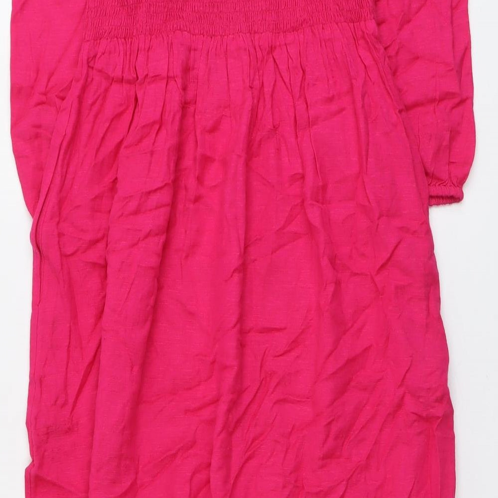 Fat Face Womens Pink Viscose Trapeze & Swing Size 12 Scoop Neck Pullover