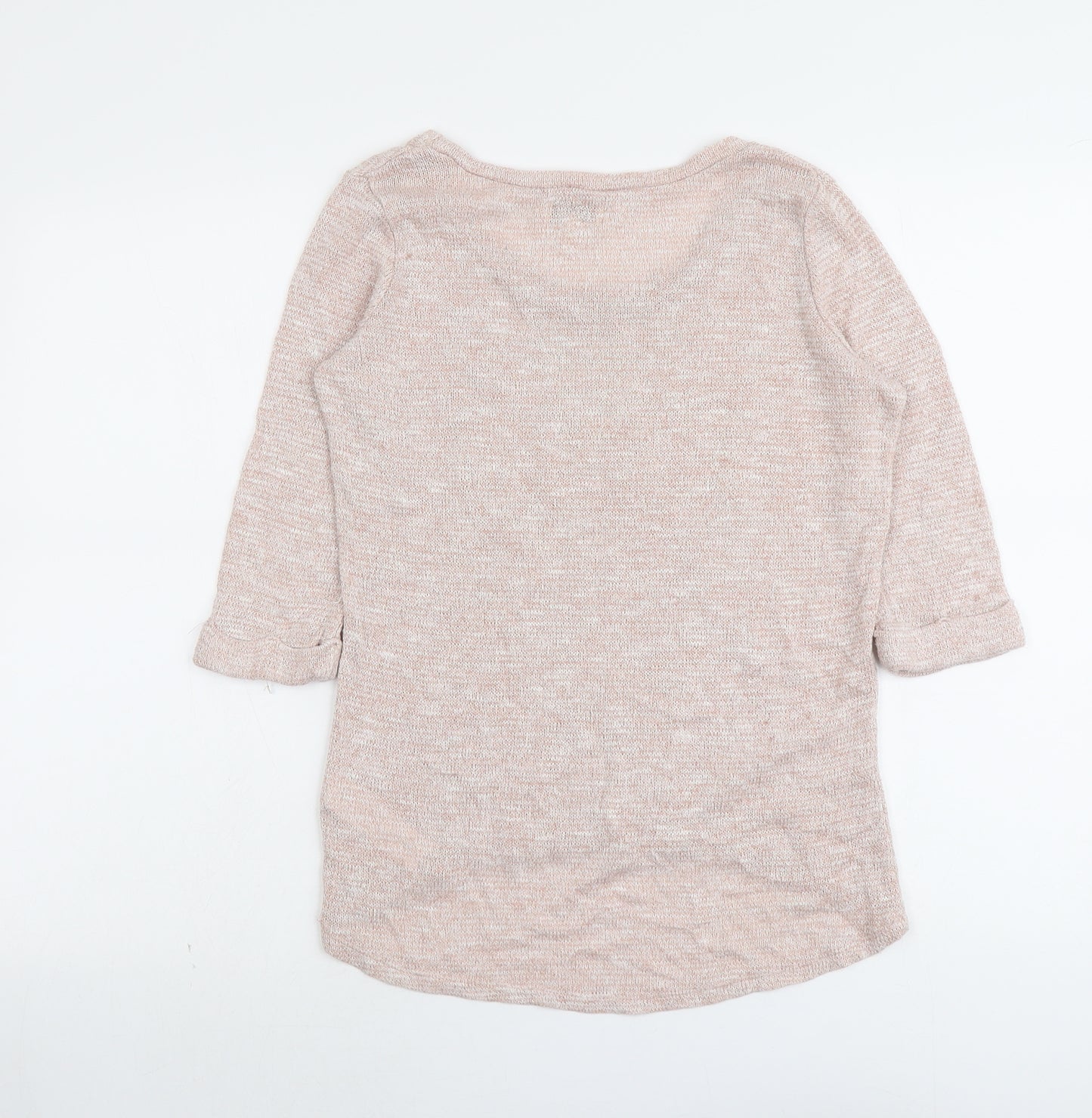New Look Womens Pink Mock Neck Acrylic Pullover Jumper Size 10