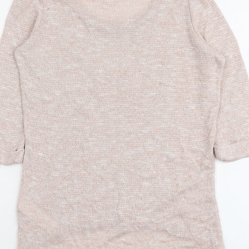 New Look Womens Pink Mock Neck Acrylic Pullover Jumper Size 10
