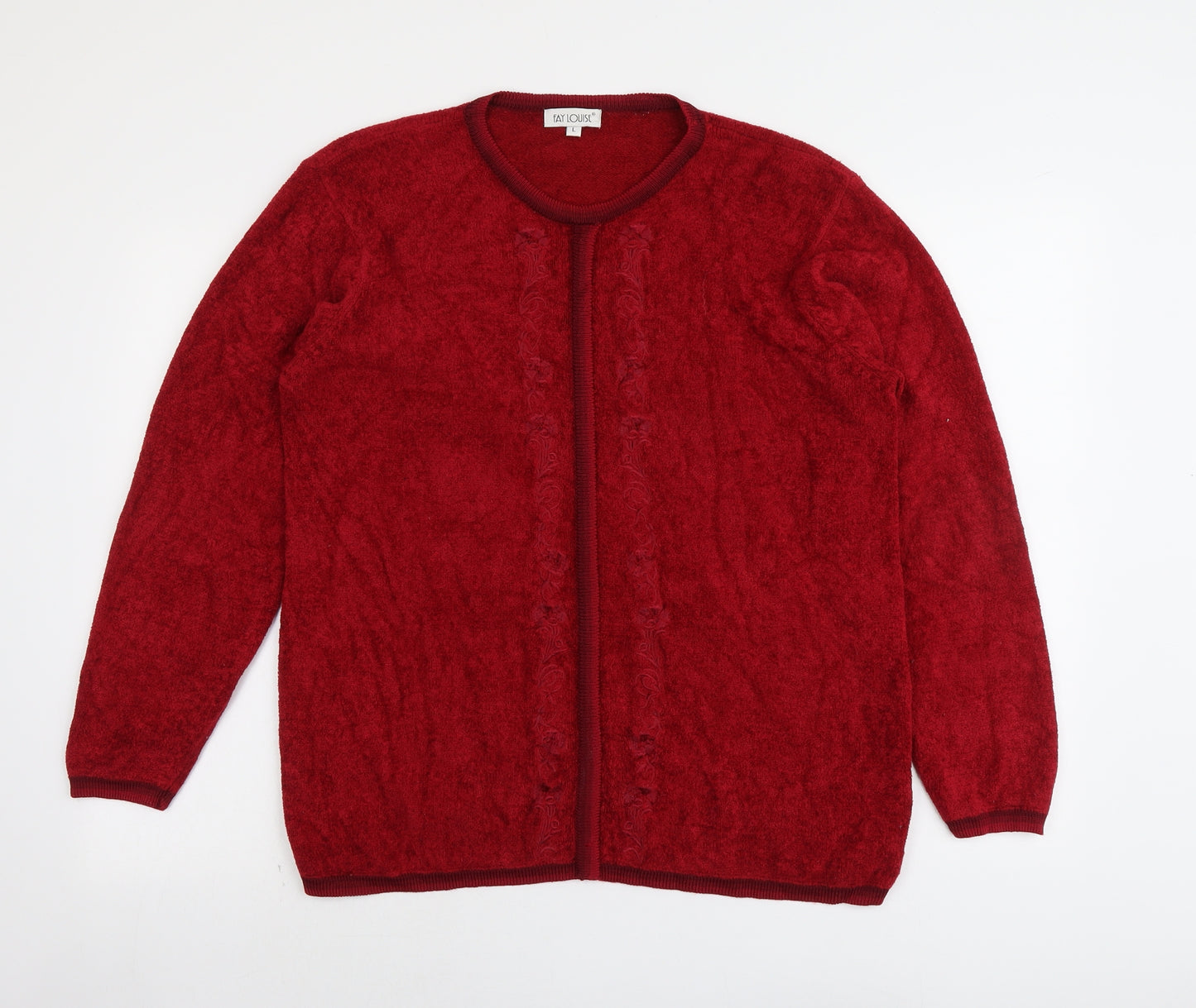 Fay Louise Womens Red Round Neck Viscose Pullover Jumper Size L