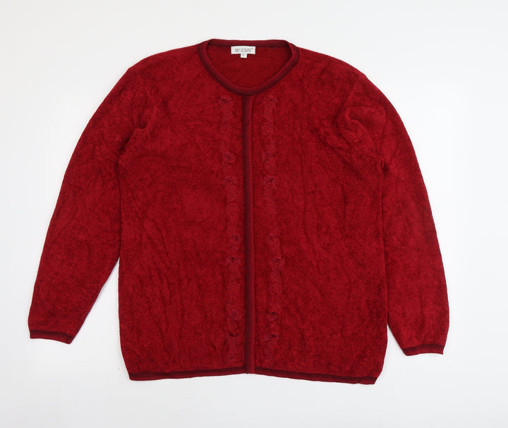 Fay Louise Womens Red Round Neck Viscose Pullover Jumper Size L